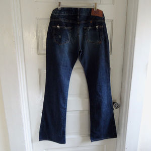 PRPS Intentionally Distressed Dark Flare Denim Jeans 26